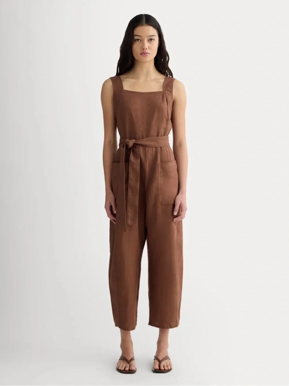 Everlane The Utility Coverall in Linen Cedarwood Size 4 NWOT